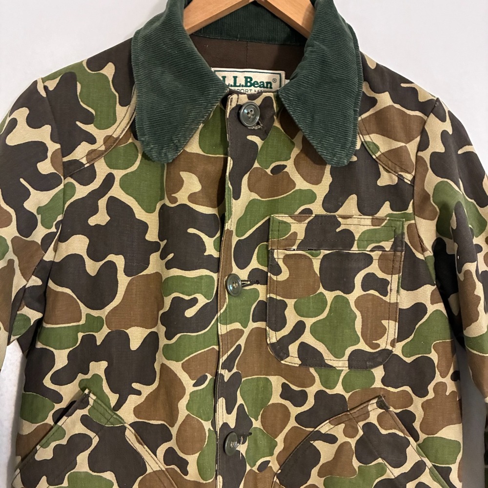 Vintage LL Bean Duck Hunter Jacket Men's Size 32 Camo Slant Pocket Gorpcore - Picture 3 of 9